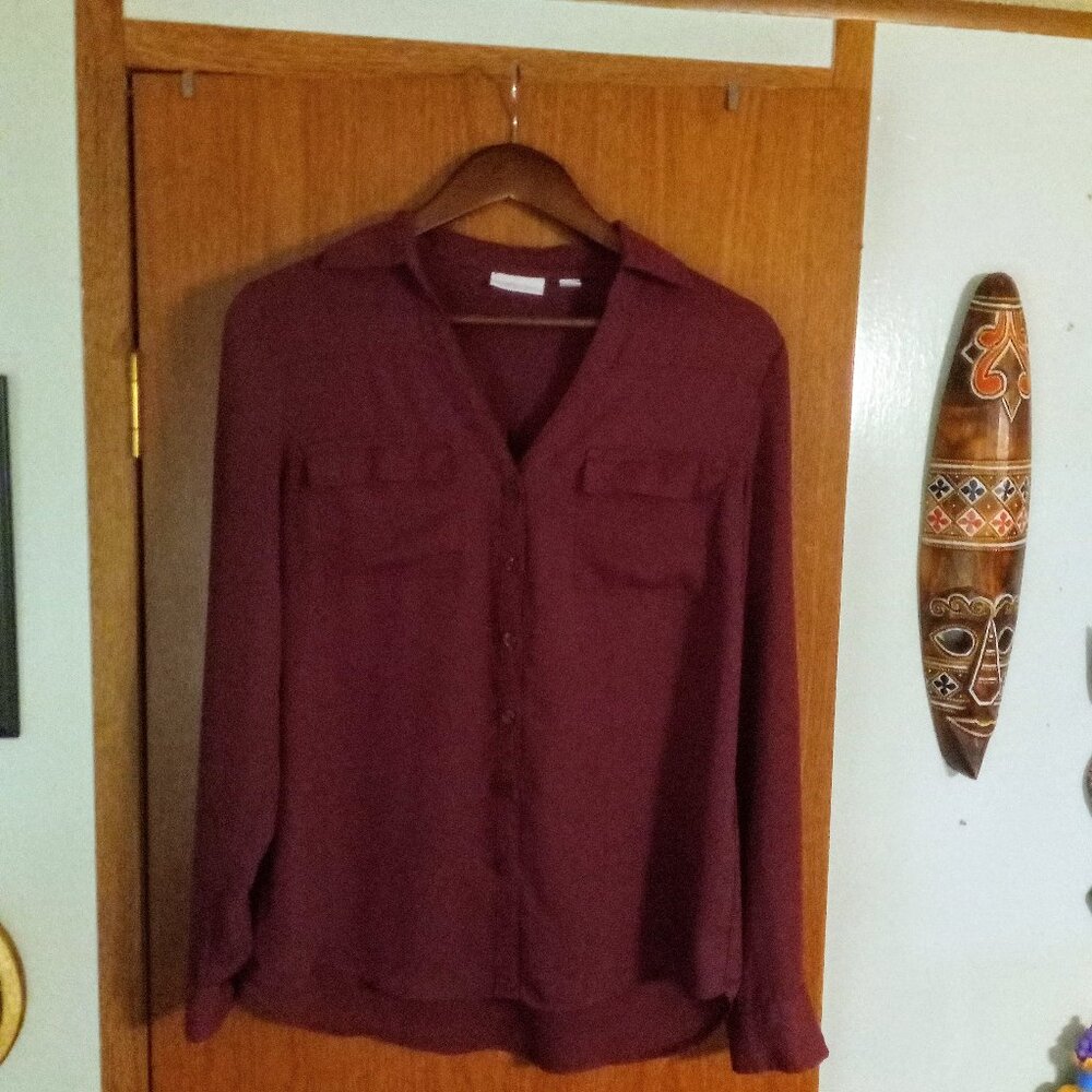 New York & Company Long Sleeve Blouse Size M